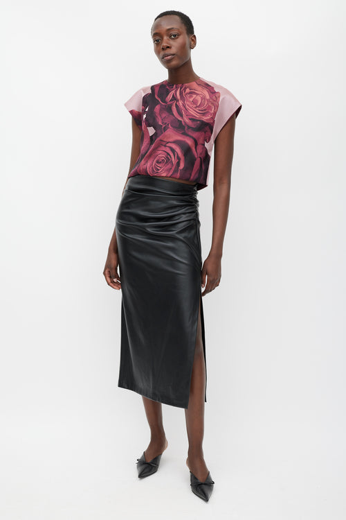 Giambattista Valli Pink 
Red Silk Rose Top