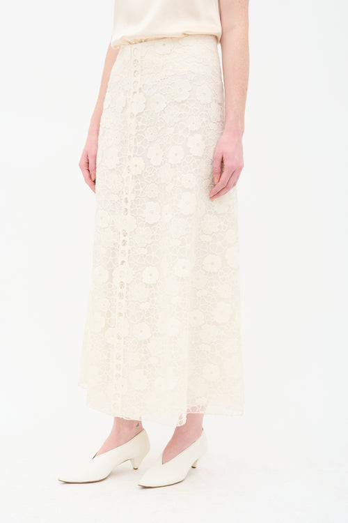 Giambattista Valli Floral Guipure Lace Overlay Skirt