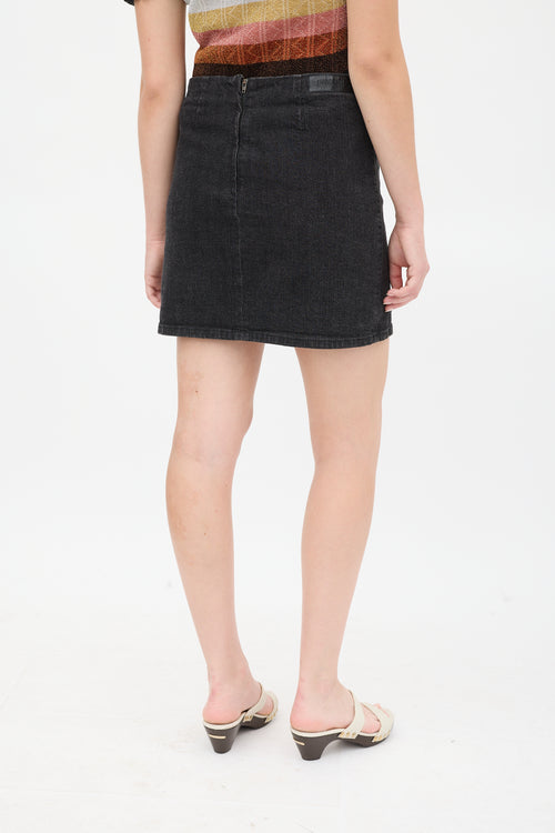 Gianfranco Ferre Black Denim Mini Skirt