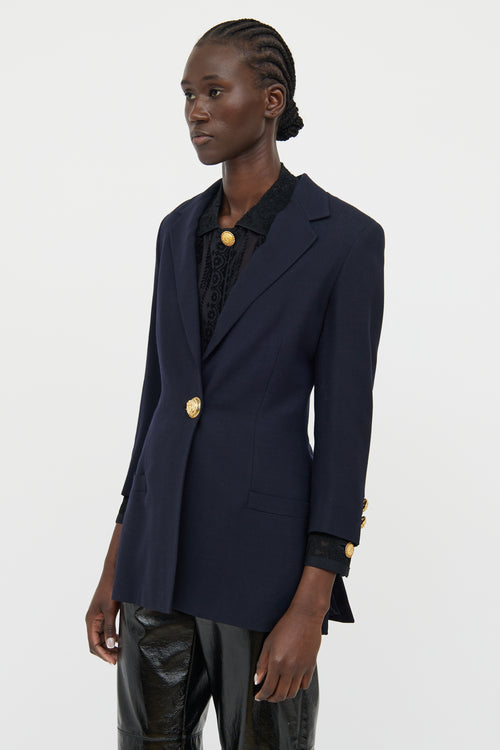 Ganni x Versace Navy Wool Blazer