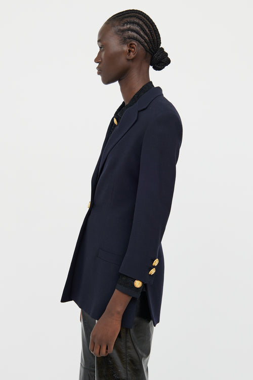 Ganni x Versace Navy Wool Blazer