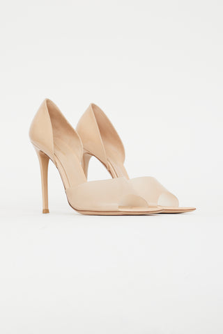 Gianvito Rossi Beige Bree Patent Rubber Heel