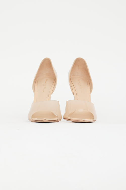 Gianvito Rossi Beige Bree Patent Rubber Heel