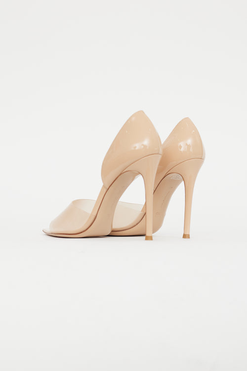 Gianvito Rossi Beige Bree Patent Rubber Heel