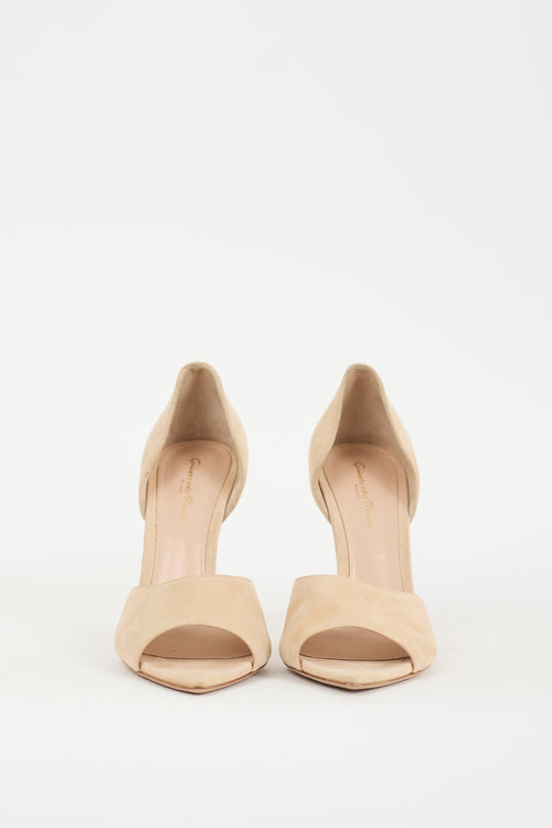 Gianvito Rossi Beige Suede Bree Sandal