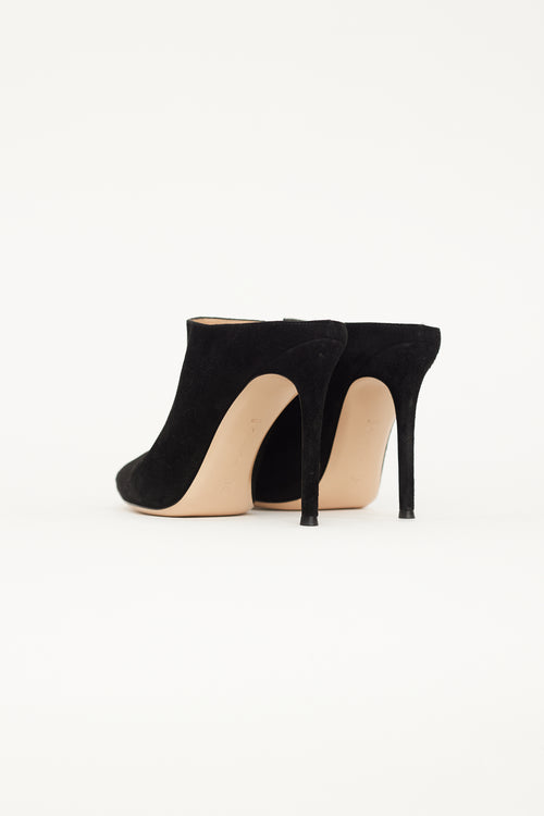 Gianvito Rossi Black Suede Pointed Toe Mule