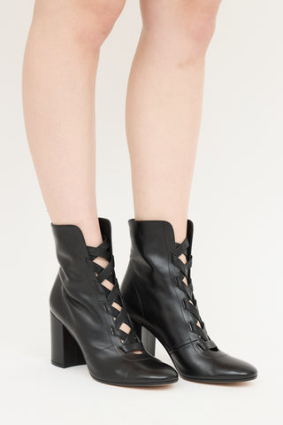 
Gianvito Rossi Leather Lace Up High Heel Boots