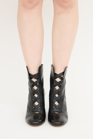 Gianvito Rossi Leather Lace Up High Heel Boots