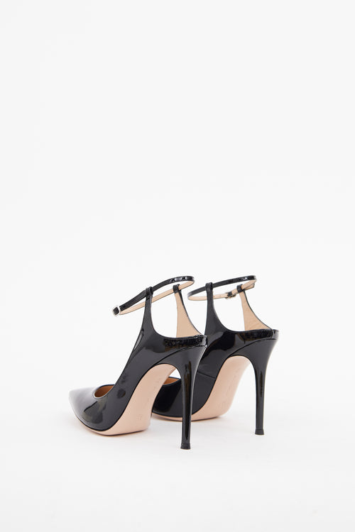 Gianvito Rossi Black Patent Ankle Pump