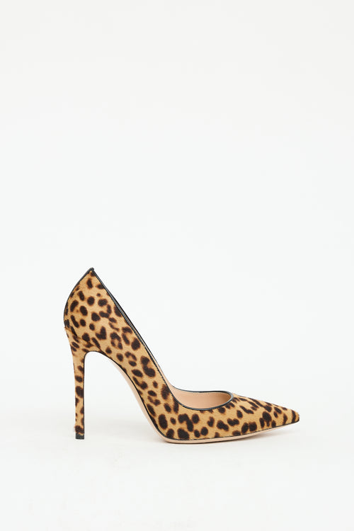 Gianvito Rossi Beige 
Brown Hair Printed Heel