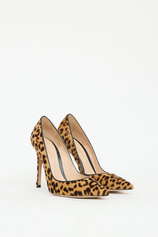 Gianvito Rossi Beige 
Brown Hair Printed Heel