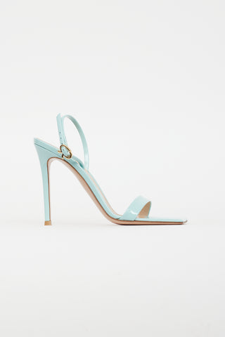 Gianvito Rossi Teal Patent Leather Square Toe Heel