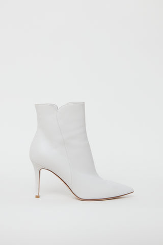 Gianvito Rossi White Leather Ankle Boot