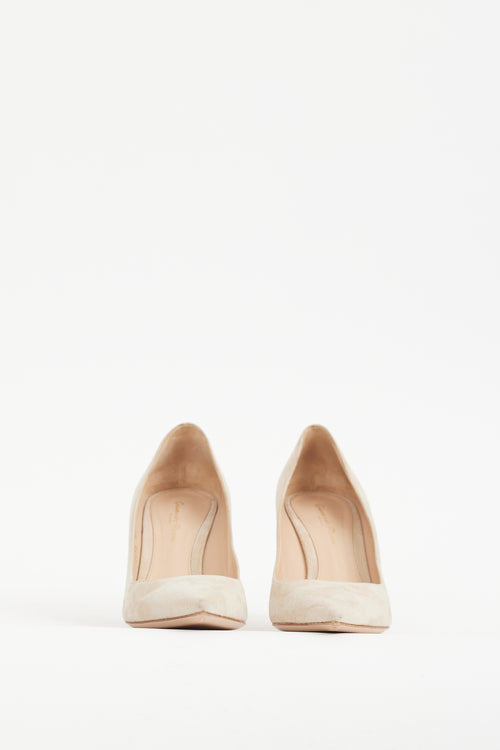 Gianvito Rossi Beige Suede Gianvito 85 Pump