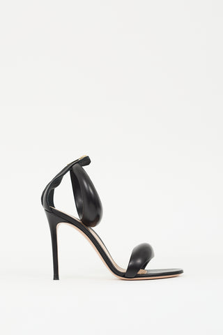 Gianvito Rossi Black Leather Bijoux Heel