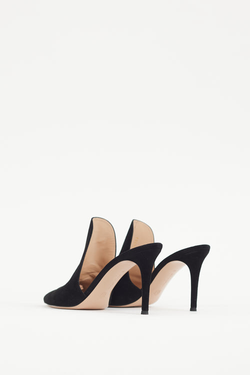 Gianvito Rossi Black Suede Pointed Mule