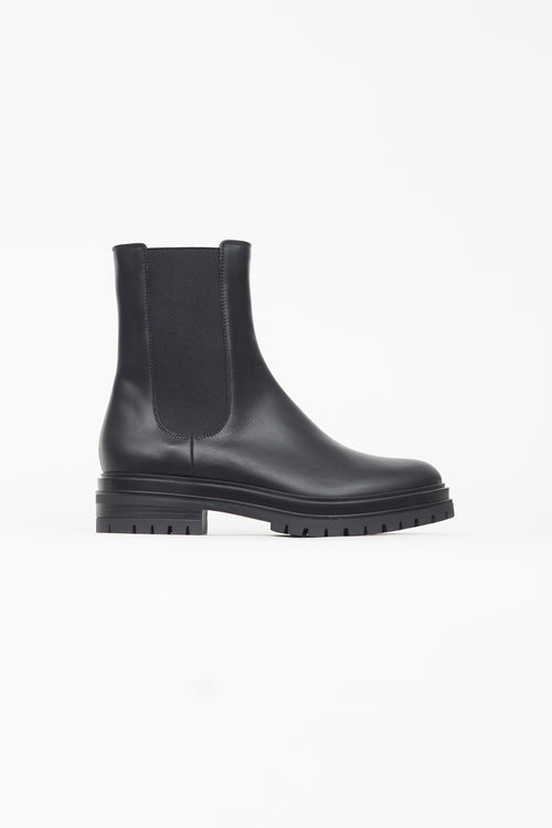 Gianvito Rossi Black Leather Chester Chelsea Boot