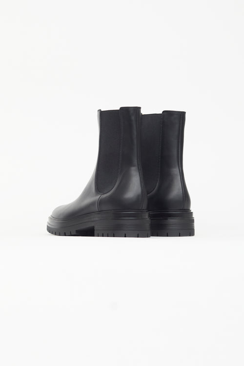 Gianvito Rossi Black Leather Chester Chelsea Boot