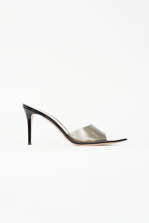 Gianvito Rossi Black Patent Elle Heeled Sandal