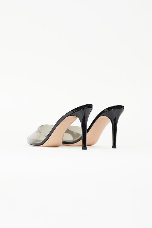 Gianvito Rossi Black Patent Elle Heeled Sandal