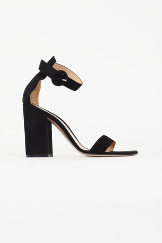 Gianvito Rossi Black Versilia 100 Suede Sandal