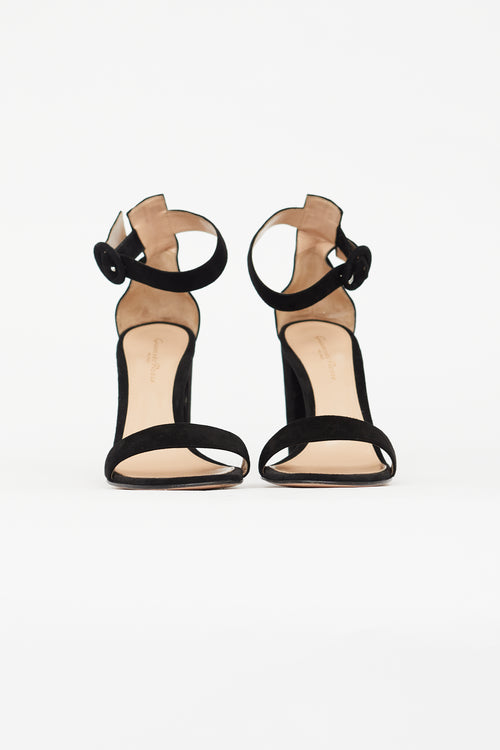 Gianvito Rossi Black Versilia 100 Suede Sandal