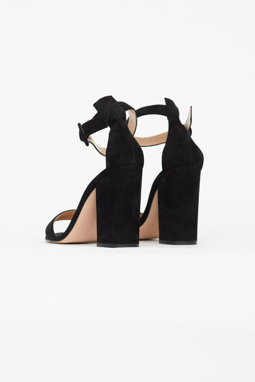 Gianvito Rossi Black Versilia 100 Suede Sandal