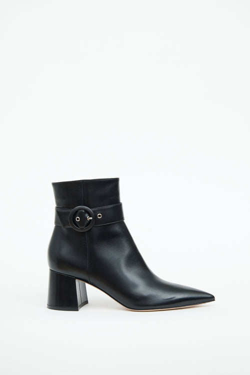 Gianvito Rossi Black Leather Evelyn Ankle Boot