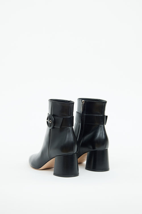 Gianvito Rossi Black Leather Evelyn Ankle Boot