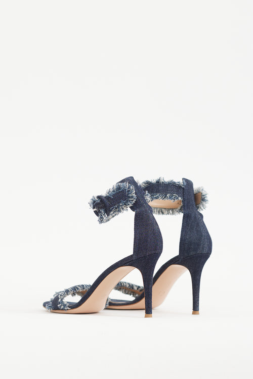 Gianvito Rossi Blue Denim Lola Heel