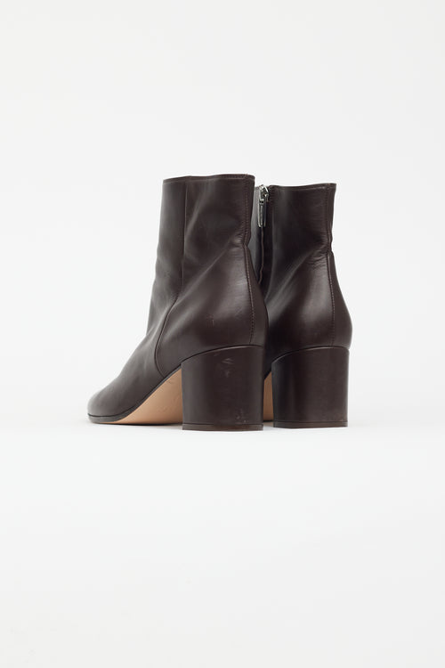 Gianvito Rossi Brown Leather Rounded Toe Boot