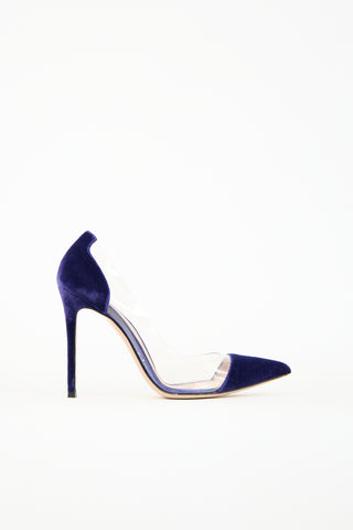 Gianvito Rossi Purple Velvet 
PVC Plexi Pump