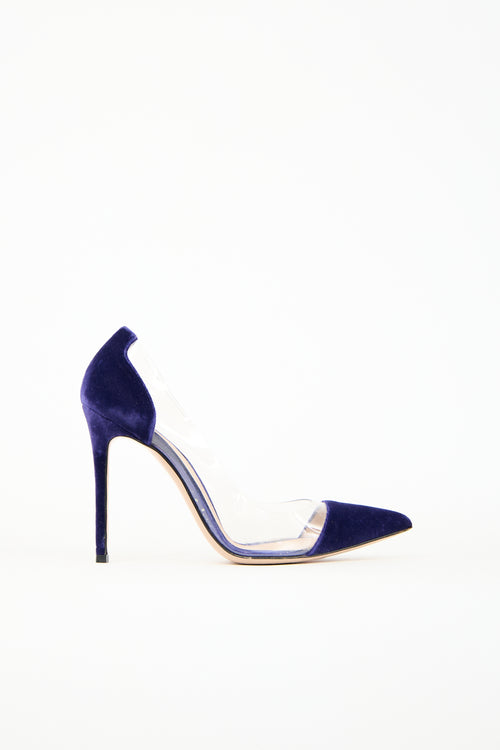 Gianvito Rossi Purple Velvet 
PVC Plexi Pump