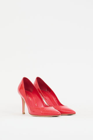 Gianvito Rossi Red Patent Leather Pointed Toe Pump