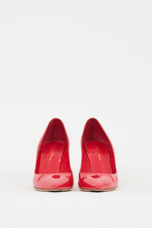 Gianvito Rossi Red Patent Leather Pointed Toe Pump