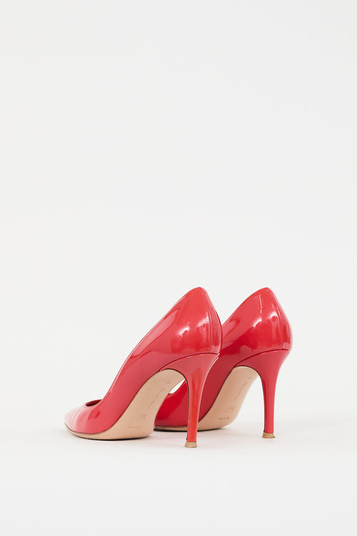 Gianvito Rossi Red Patent Leather Pointed Toe Pump