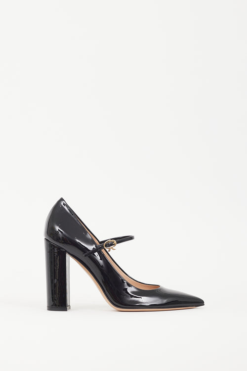 Gianvito Rossi Black Patent Ribbon Mary Jane 110mm Pump