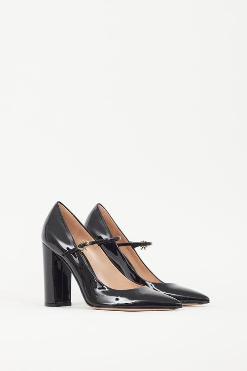 Gianvito Rossi Black Patent Ribbon Mary Jane 110mm Pump