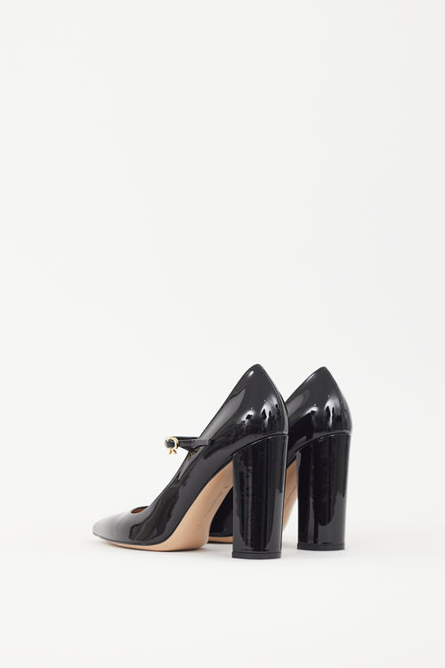 Gianvito Rossi Black Patent Ribbon Mary Jane 110mm Pump