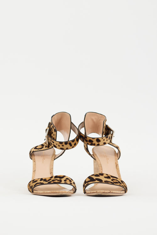 Gianvito Rossi Brown Printed Wedge Sandal