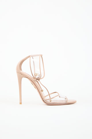 Aquazzura Beige Leather 
PVC Heel