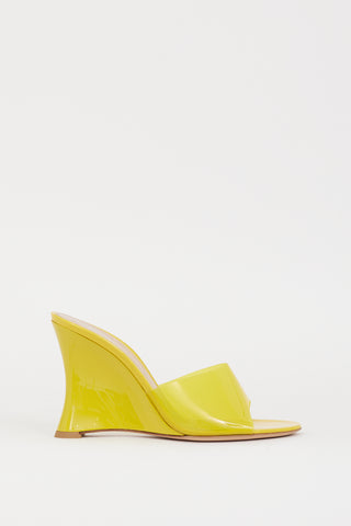 Gianvito Rossi Yellow PVC Futura Wedge Mule