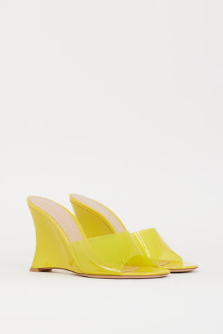 Gianvito Rossi Yellow PVC Futura Wedge Mule