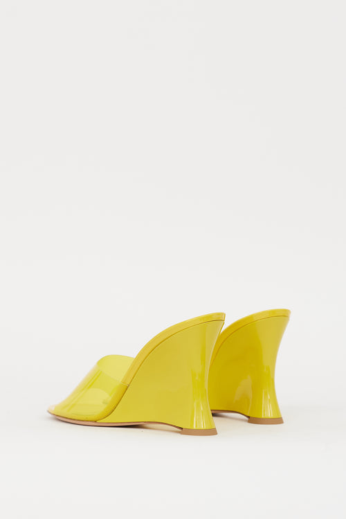 Gianvito Rossi Yellow PVC Futura Wedge Mule