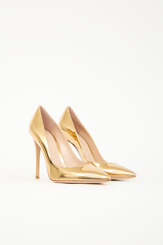 Gianvito Rossi Metallic Leather Pump