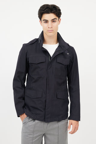 Giorgio Armani Black Hooded Rain  Jacket