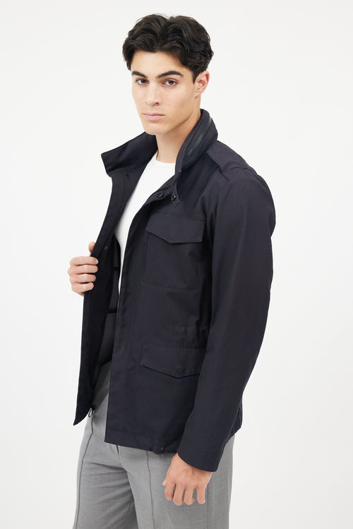 Giorgio Armani Black Hooded Rain  Jacket