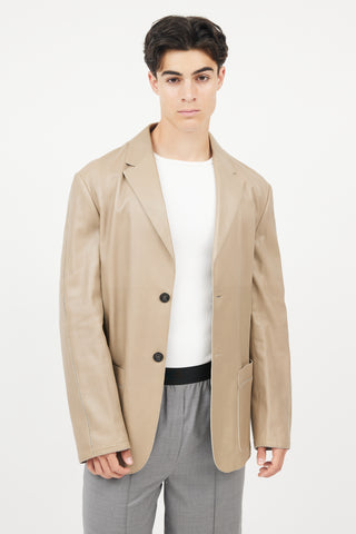 Giorgio Armani Brown Leather Two Pocket  Jacket