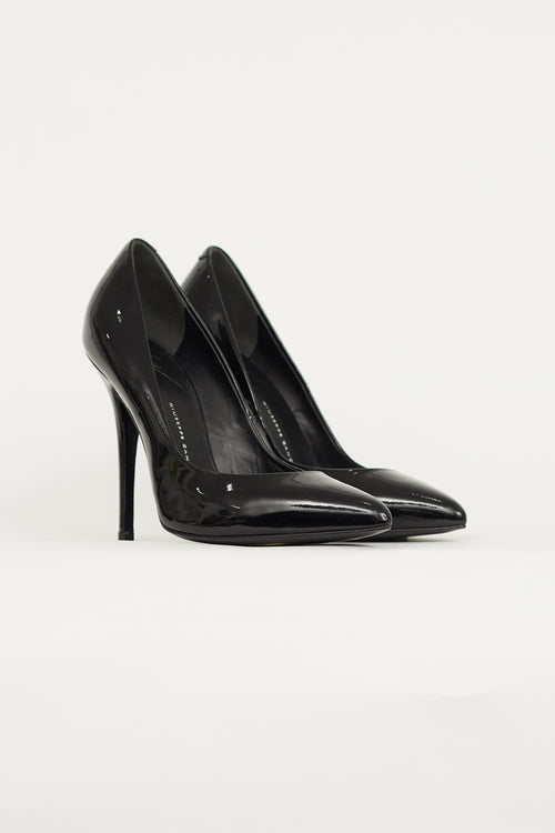 Giuseppe Zanotti Black Patent Pointed Toe Pump