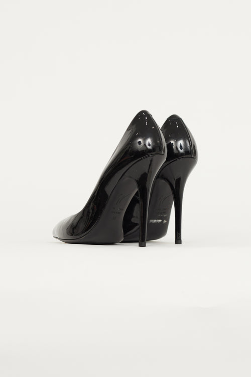 Giuseppe Zanotti Black Patent Pointed Toe Pump